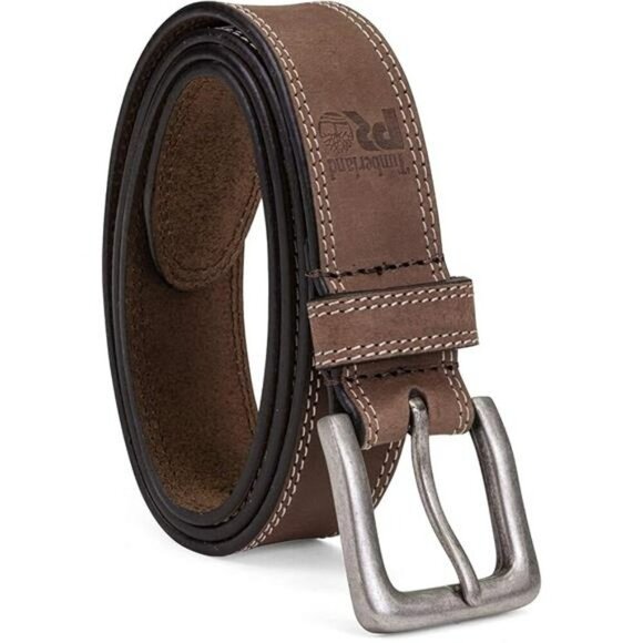 Mens Leather Work Belt 38mm Durable Genuine Leather Big Tall Casual Belt main image 4